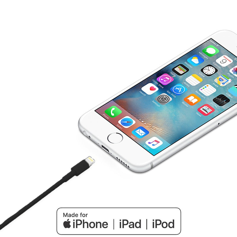 Load image into Gallery viewer, 4XEM 3FT iPhone Compatible Charger Combo Black – MFi Certified