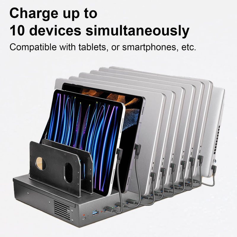 Load image into Gallery viewer, 10-Port USB-C Desktop Charging Station – 350W Total, 35W Fast Charging per Port