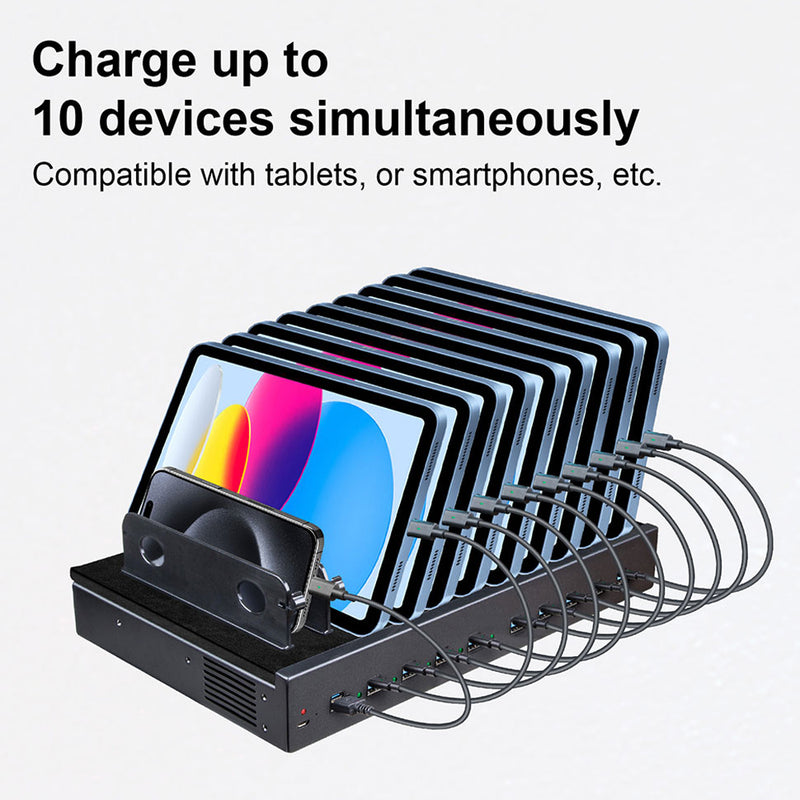 Load image into Gallery viewer, 10-Port USB-C Desktop Charging Station – 500W Total, 45W Fast Charging per Port