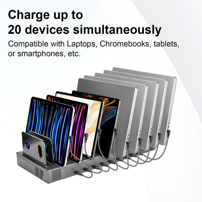 Load image into Gallery viewer, 20-Port USB-C Desktop Charging Station – 800W Total, 35W Fast Charging per Port