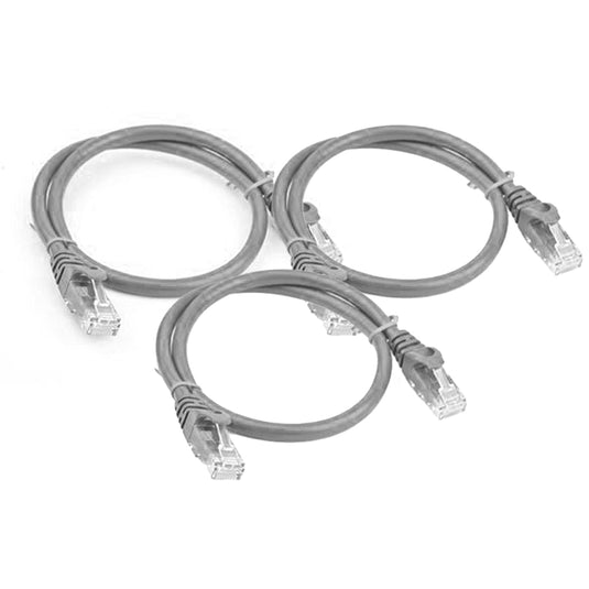 4XEM 3FT Cat6 Molded RJ45 UTP Network Patch Cable (Gray) – 3 Pack