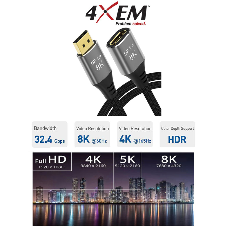 Load image into Gallery viewer, 4XEM 8K 3ft DisplayPort to DisplayPort 1.4 Extension Cable