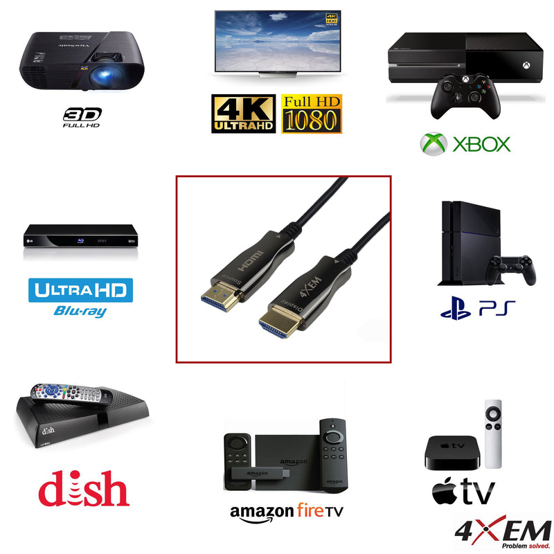 Load image into Gallery viewer, 4XEM 100M 330FT ACTIVE OPTICAL FIBER HDMI 2.0 CABLE