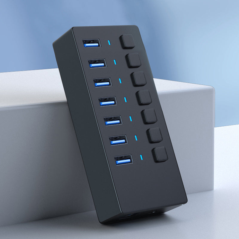 Load image into Gallery viewer, 4XEM 7 Port USB 3.0 Power Switch Data Transfer Hub