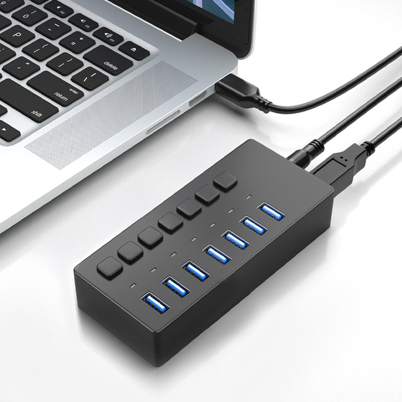 Load image into Gallery viewer, 4XEM 7 Port USB 3.0 Power Switch Data Transfer Hub