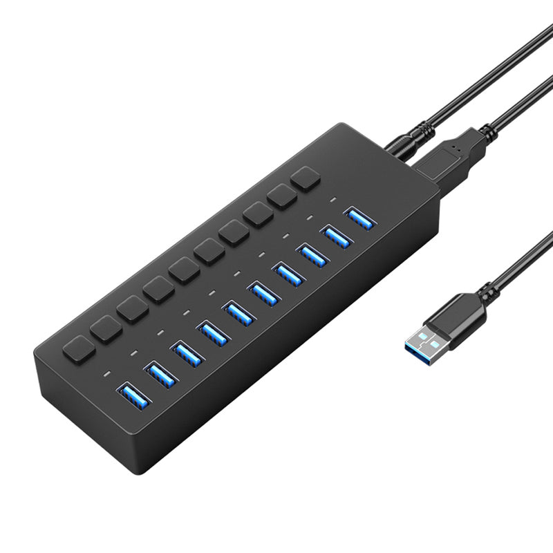 Load image into Gallery viewer, 4XEM 10 Port USB 3.0 Power Switch Data Transfer Hub