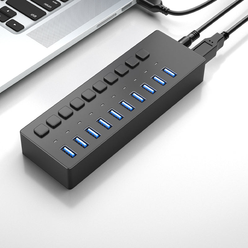 Load image into Gallery viewer, 4XEM 10 Port USB 3.0 Power Switch Data Transfer Hub