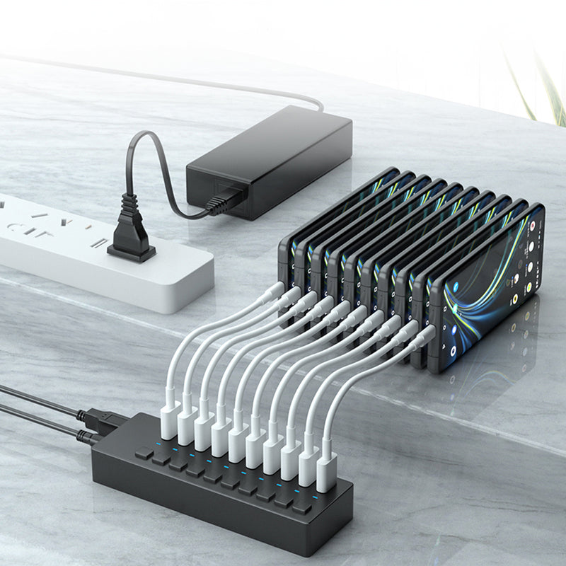 Load image into Gallery viewer, 4XEM 10 Port USB 3.0 Power Switch Data Transfer Hub