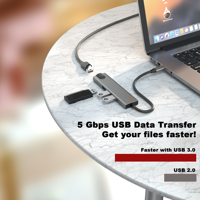 Load image into Gallery viewer, 4XEM USB-C 3.0 4-in-1 Ethernet and USB-A Docking Station