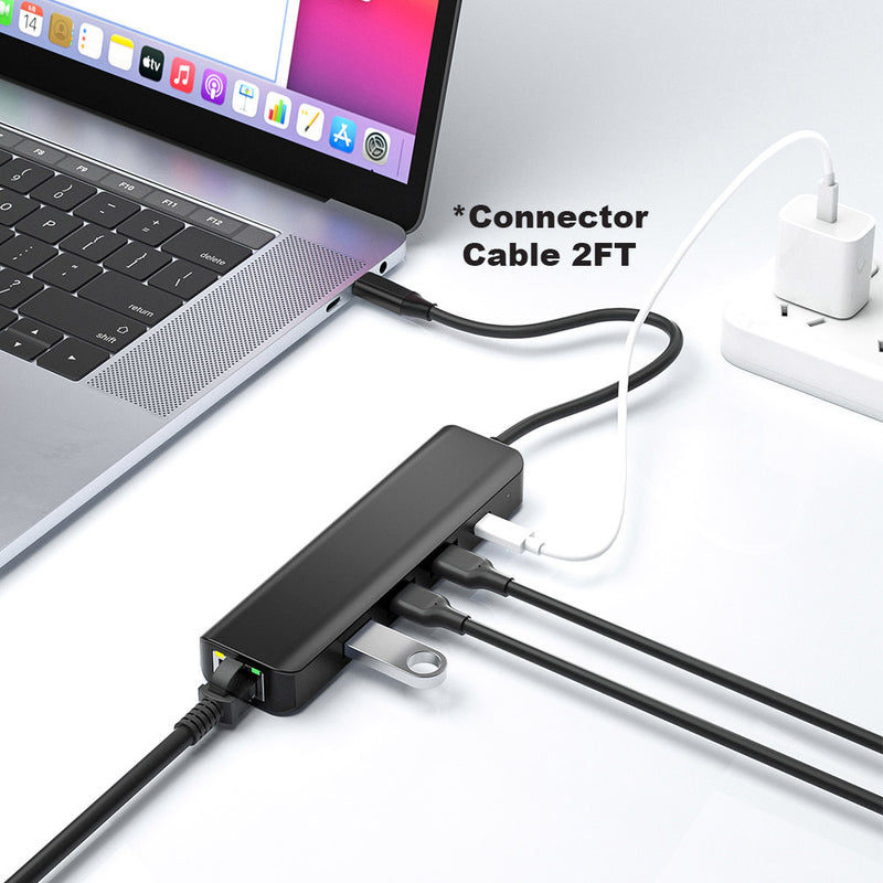 Load image into Gallery viewer, 4XEM USB 3.0 5-in-1 Ethernet, USB-A and USB-C Docking Station with Power Delivery
