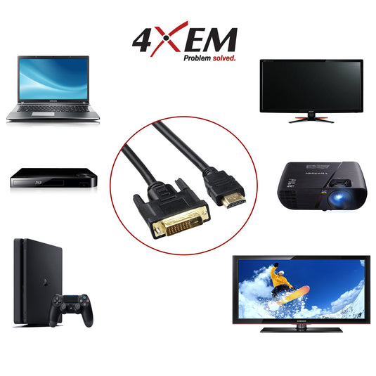 4XEM HDMI to DVI-D Cable 6ft