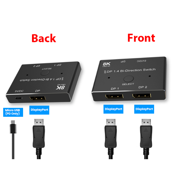 Load image into Gallery viewer, 4XEM 8K/4K DisplayPort Bi-Directional Switch