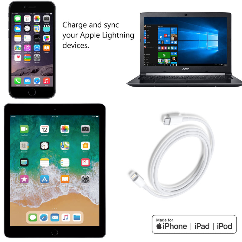 Load image into Gallery viewer, 4XEM 3FT 8-pin Charging Kit for iPad and iPhone, iPod – MFi Certified