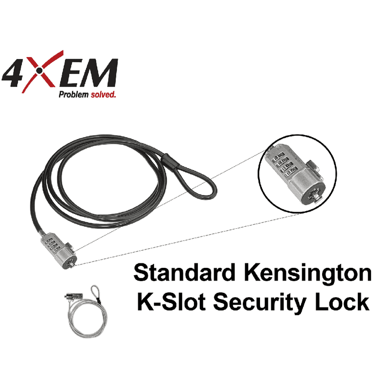 Load image into Gallery viewer, 4XEM Laptop Combination Lock- 6FT (Black)
