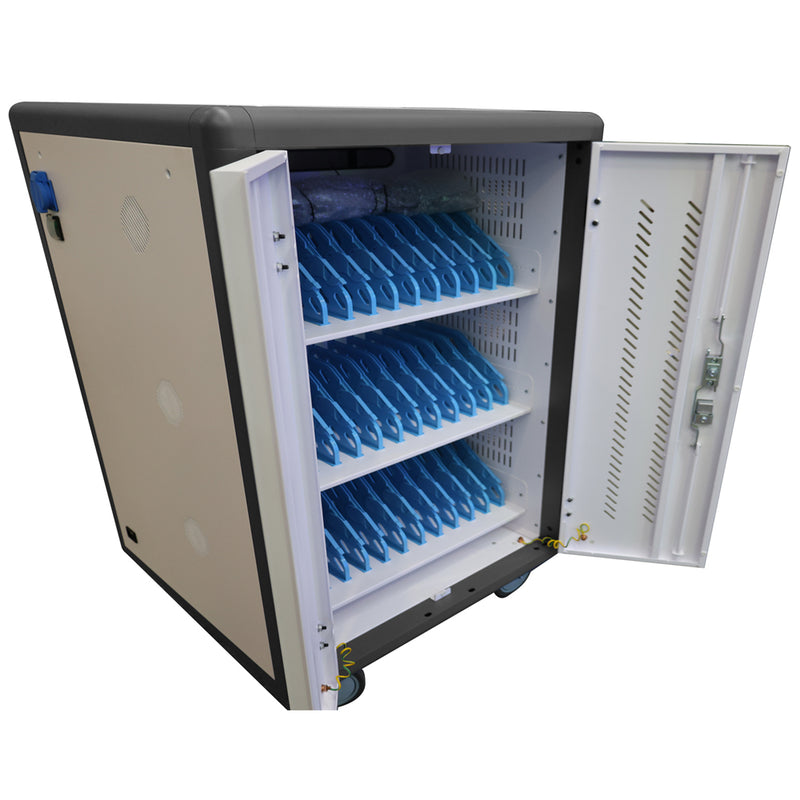 Load image into Gallery viewer, 4XEM 30-Port Fixed Shelf Tablet & Laptop PDU Charging Cart 4xem