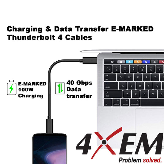 4XEM 40Gbps 3FT Thunderbolt 4 USB-C cable