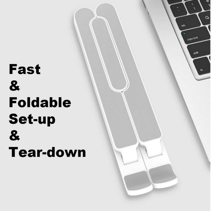 Load image into Gallery viewer, Foldable keyboard cover on a laptop with text 'Fast & Foldable Set-up & Tear-down' on a light gray background.