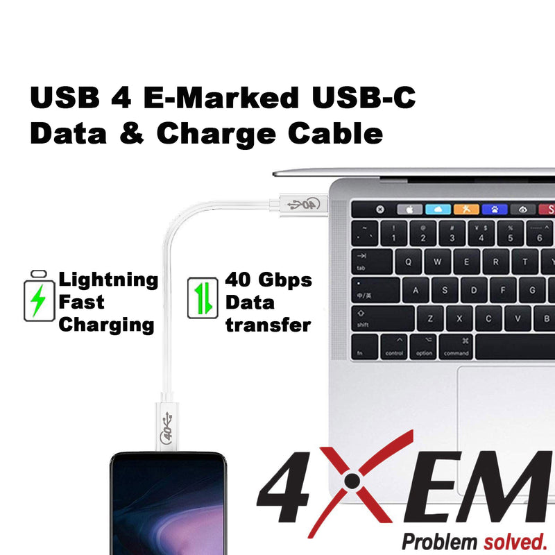 Load image into Gallery viewer, 4XEM USB-C to C 40 Gigabit 200CM/2M Cable White
