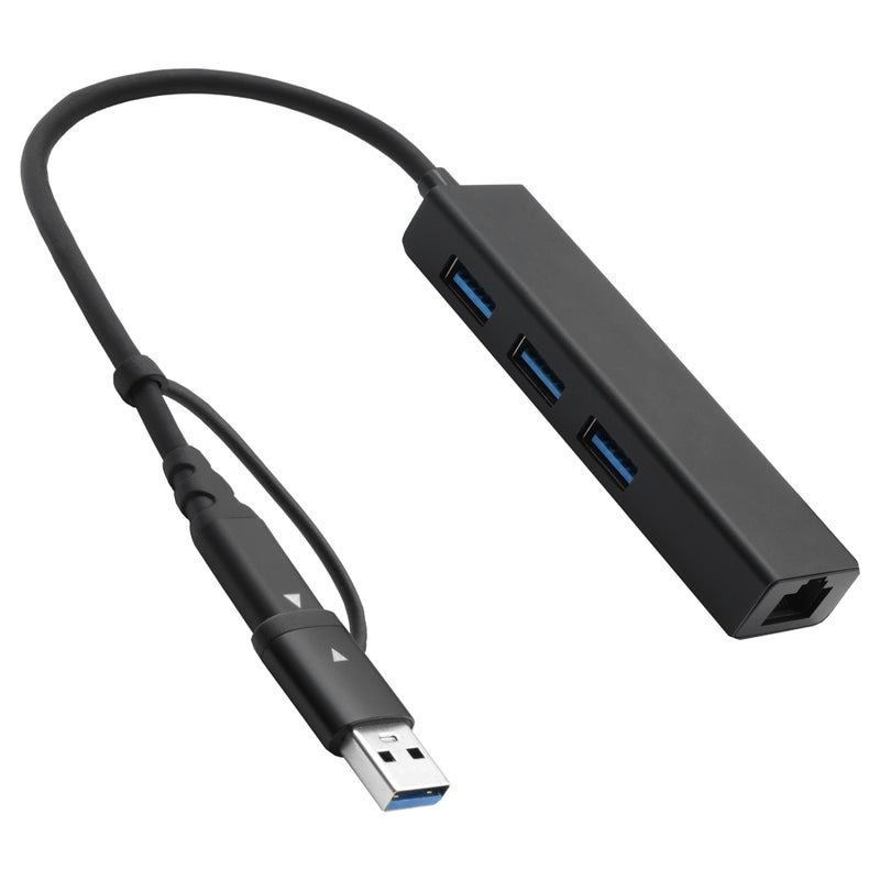 Load image into Gallery viewer, 4XEM 3 port USB-C & USB-A Hub with RJ-45 Ethernet and USB-A Adapter- TAA