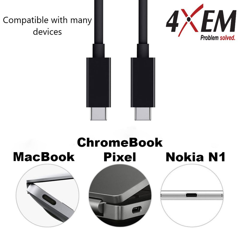 Load image into Gallery viewer, 4XEM USB-C to USB-C Cable M/M USB 3.1 GEN 2 10Gbps 3ft Black USB-C 10Gbps Cables