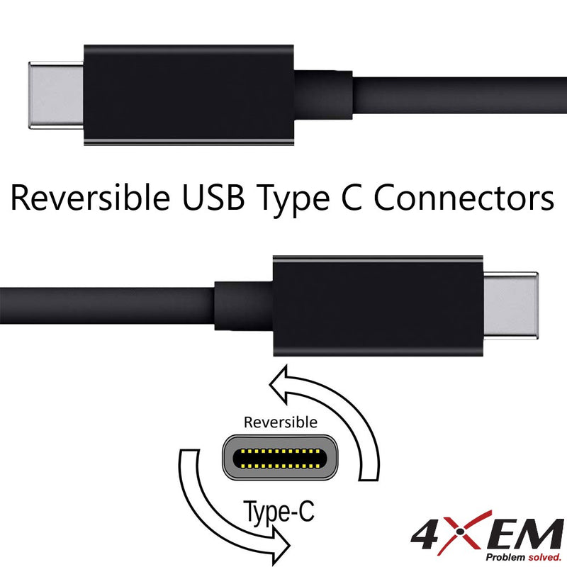 Load image into Gallery viewer, 4XEM 18-Inch USB-C to USB-C Cable – 60W Fast Charging, 480Mbps Data Transfer, Type-C PD Charging Cable, Black