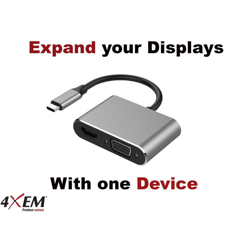 Load image into Gallery viewer, 4XEM VGA and HDMI 2-in-1 USB-C 4K Hub
