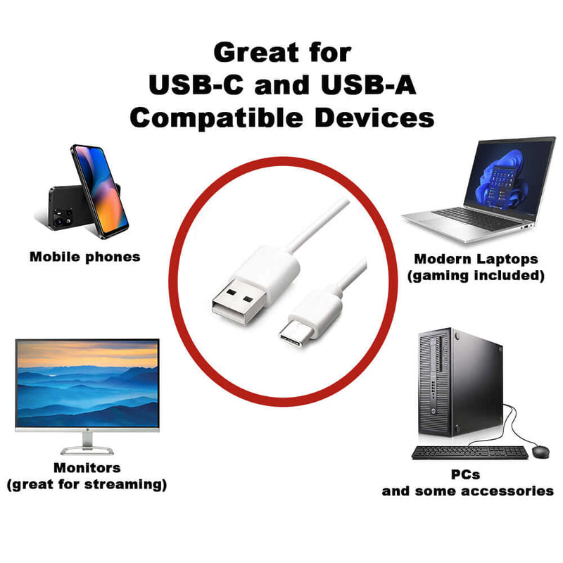 Load image into Gallery viewer, 4XEM 15FT USB-C to USB 2.0 Type-A Cable – White