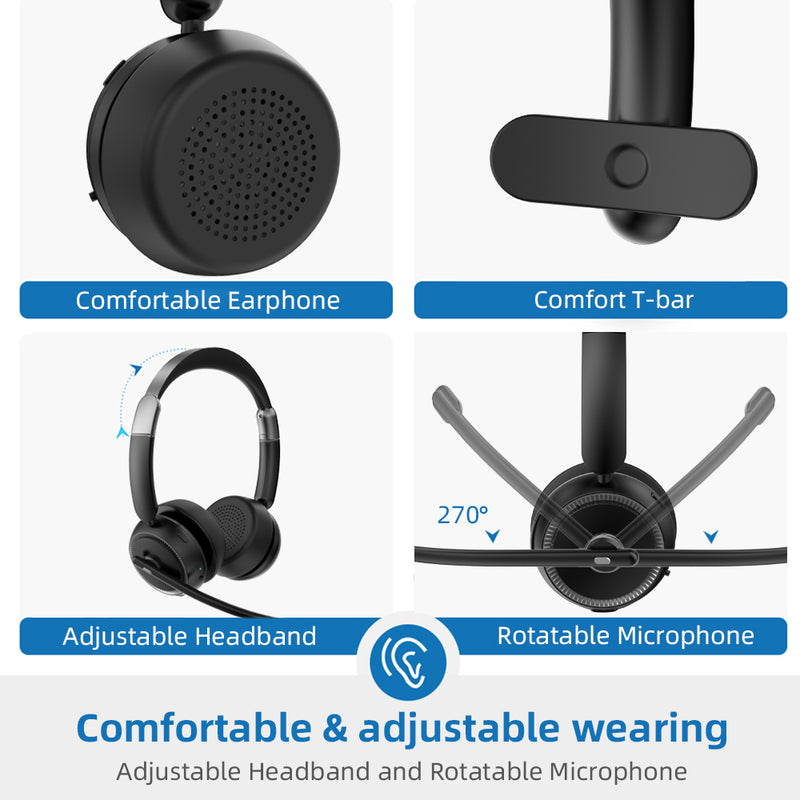 Load image into Gallery viewer, 4XEM Bluetooth Wireless Office Interchangeable Single and Dual Speaker Headset