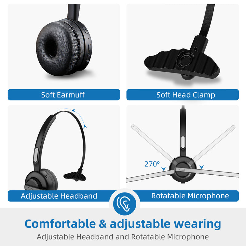 Load image into Gallery viewer, 4XEM Bluetooth Wireless Office Headset with Charging Base