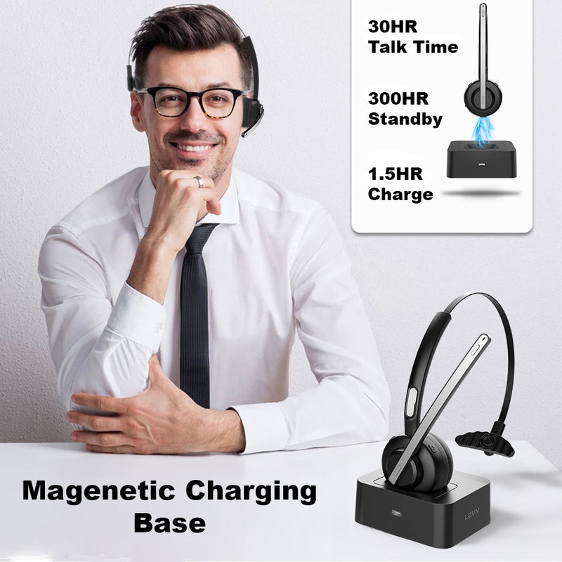 Load image into Gallery viewer, 4XEM Bluetooth Wireless Office Headset with Charging Base