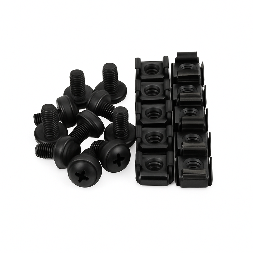 4XEM 50 Pkg M6 Screws and Cage Nuts For Server Racks/Cabinets