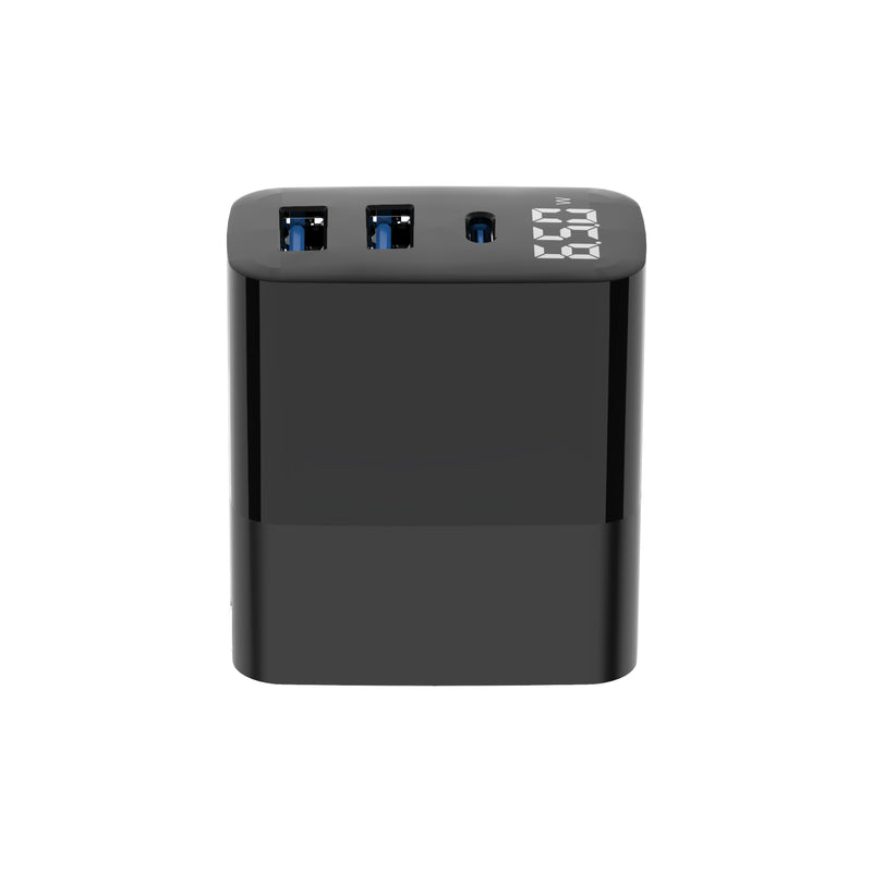 Load image into Gallery viewer, 4XEM 30W Wall Charger Triple Output w/ display - Black