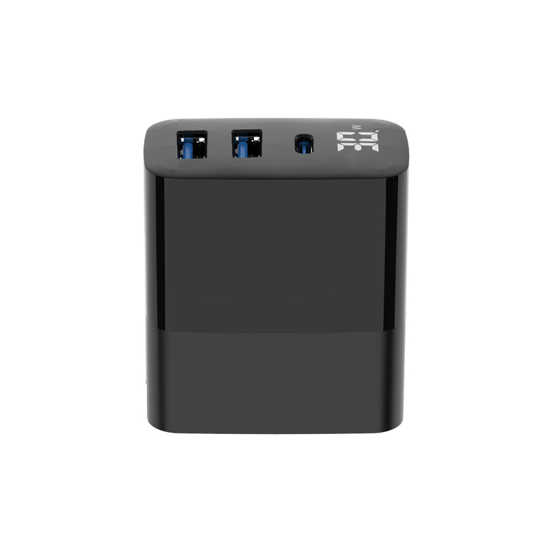 Load image into Gallery viewer, 4XEM 30W Wall Charger Triple Output w/ display - Black