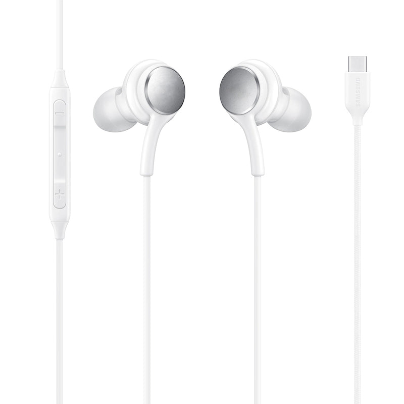 Load image into Gallery viewer, 4XEM USB-C Wired Earphones with Microphone & Volume Control – In-Ear Earbuds for USB-C Smartphones (White)