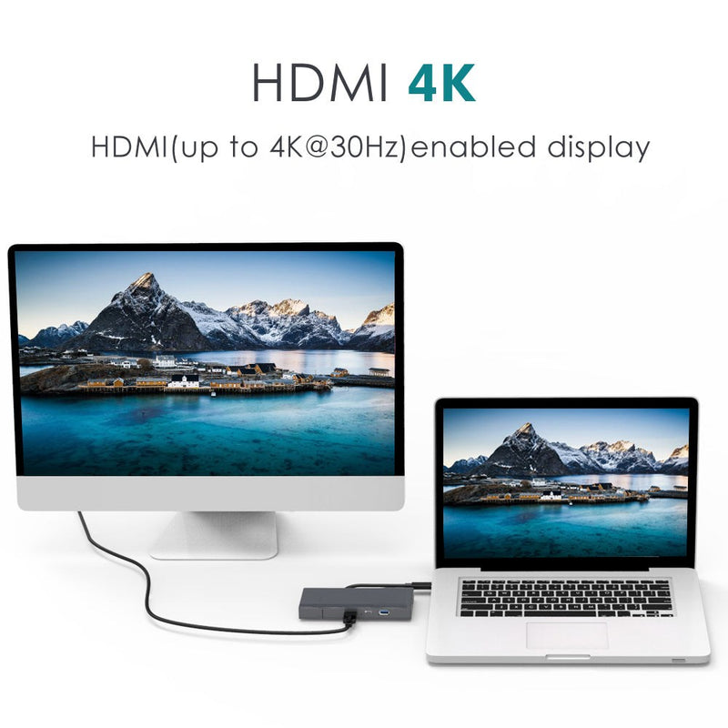 Load image into Gallery viewer, 4XEM USB-C Mini Docking Station with Gigabit Ethernet Port