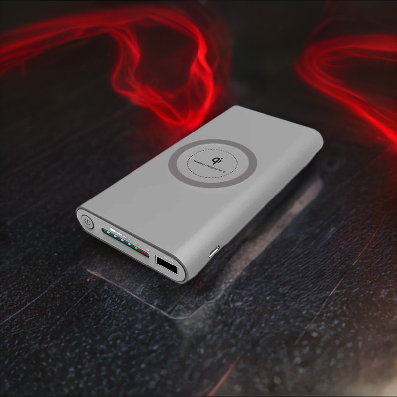 Load image into Gallery viewer, 4XEM Fast Wireless Charging Power Banks with a 10000mAh Capacity Gray