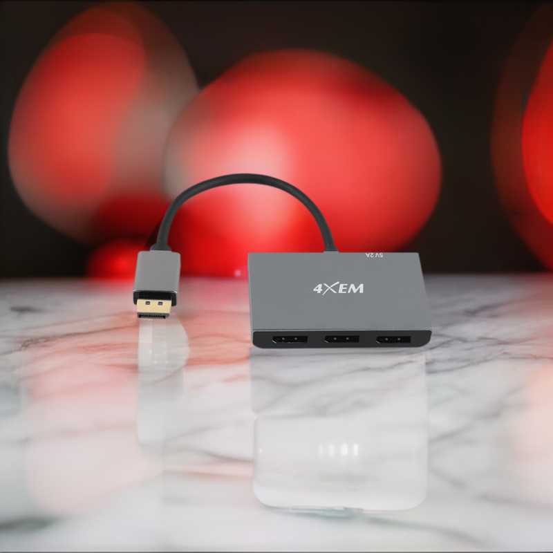 Load image into Gallery viewer, 4XEM 3-Port DisplayPort to DisplayPort 8K Dual 4K Multi-Monitor Hub