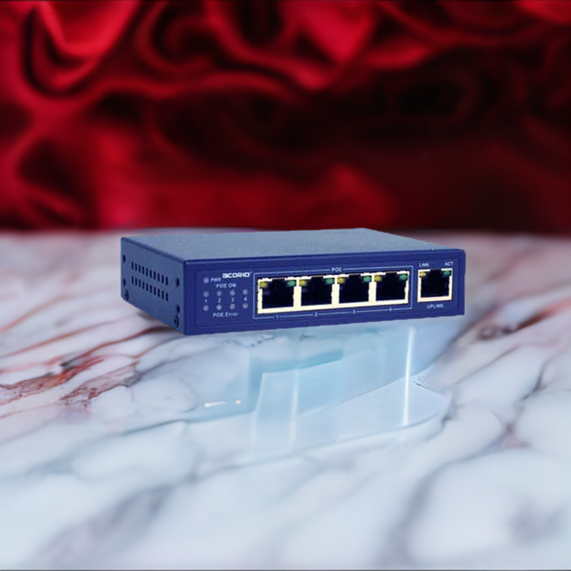 Load image into Gallery viewer, 4XEM 4-Port PoE+(Plus) 25.5Watt 10/100Mbps Ethernet Switch