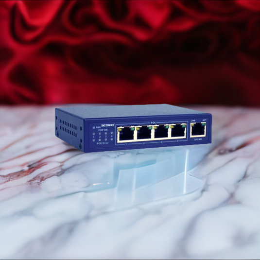 4XEM 4-Port PoE+ Plus 25.5Watt 10/100Mbps Ethernet Switch