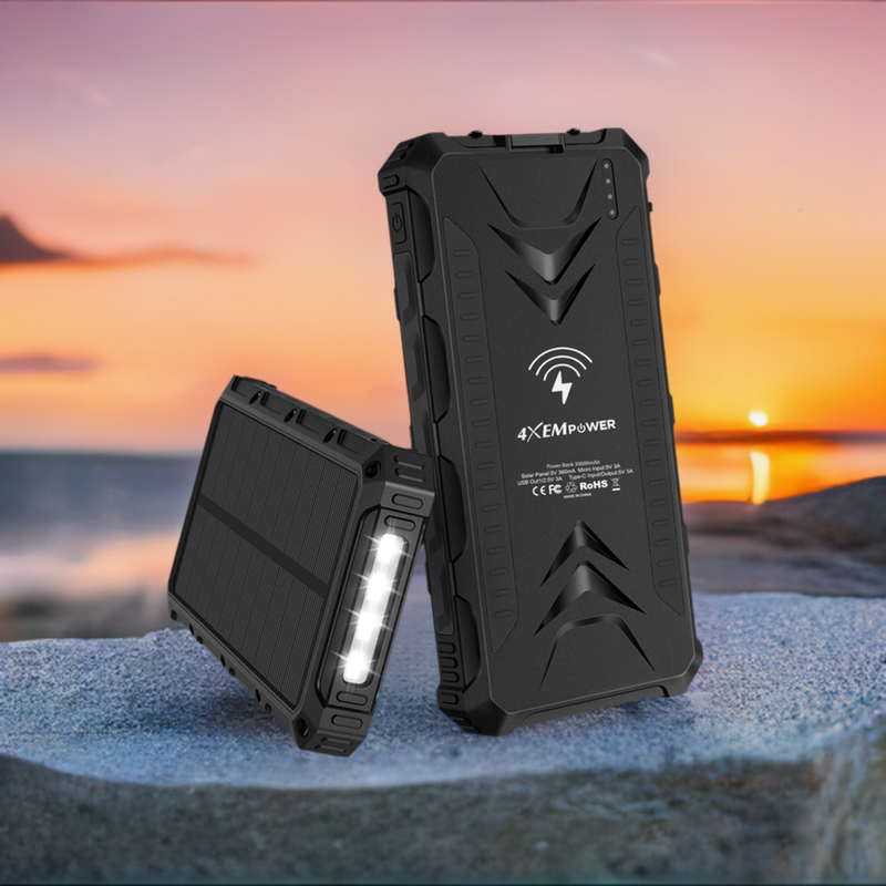 Load image into Gallery viewer, 4XEM 30,000 mAh Mobile Solar Power Bank and Charger