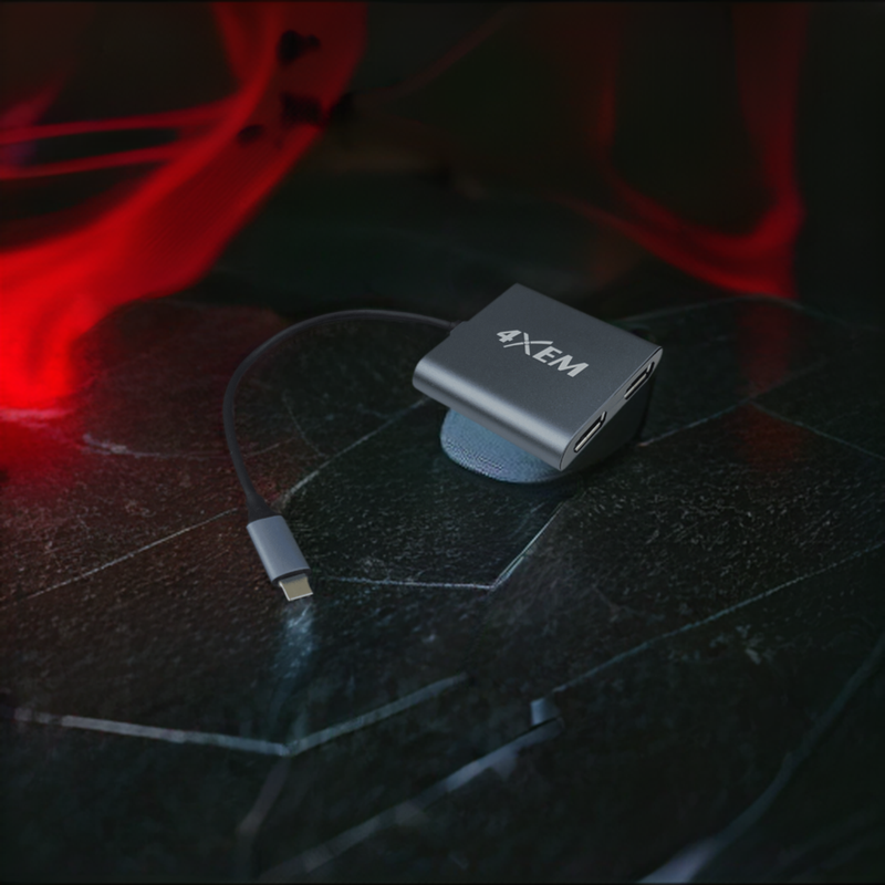 Load image into Gallery viewer, 4XEM 2-Port USB-C to DisplayPort 8K Dual 4K MST Multi-Monitor Hub