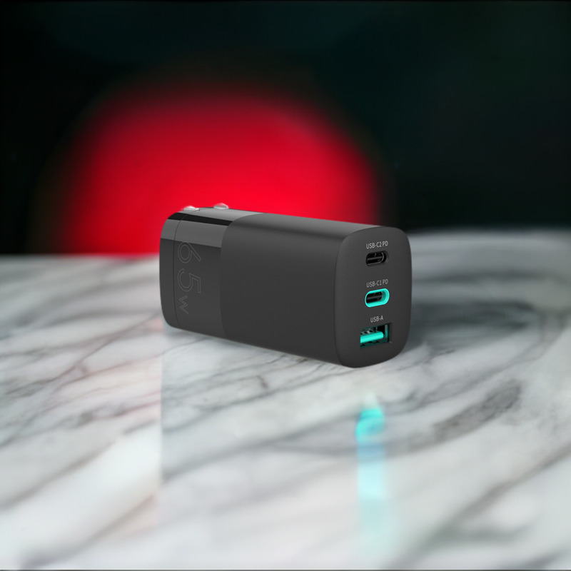 Load image into Gallery viewer, 4XEM 65W Wall Charger Triple Output - Black