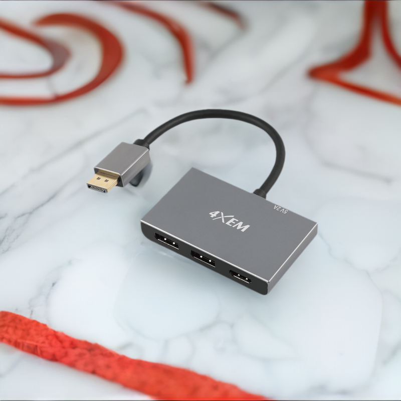 Load image into Gallery viewer, 4XEM 3-Port DP to HDMI 8K Dual 4K Multi-Monitor Hub