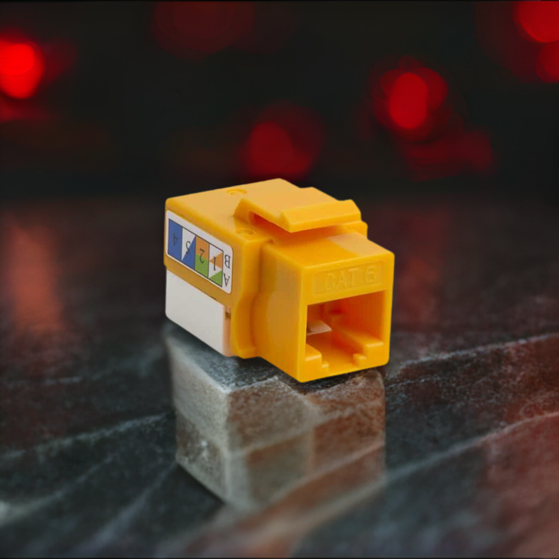Load image into Gallery viewer, 4XEM 10 pack Cat6 RJ45 Keystone Jack UTP 110-Type Yellow