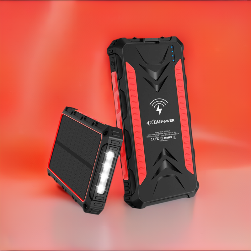 Load image into Gallery viewer, 4XEM Mobile Solar Charger Red