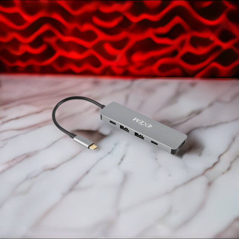 Load image into Gallery viewer, 4XEM 5-in 1-out Type-C to HDMI/USB-A and USB-C adapter with Power Delivery