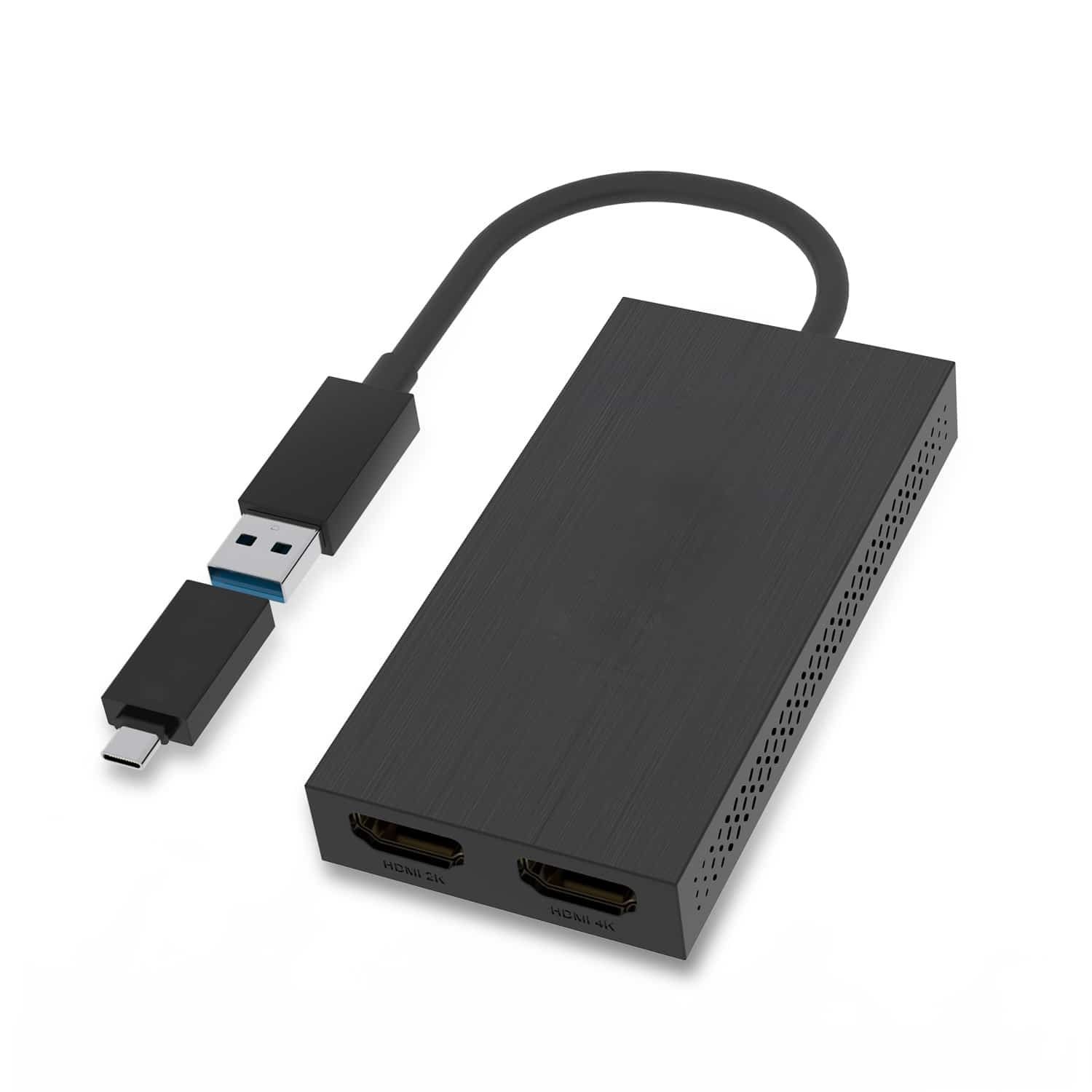 4XEM 3-Port USB-C to HDMI and VGA Dual 4K Multi-Monitor Hub