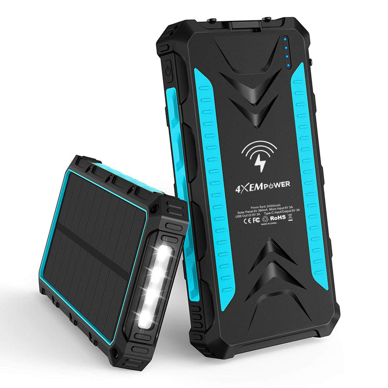 Load image into Gallery viewer, 4XEM 30,000 mAh Mobile Solar Power Bank and Charger