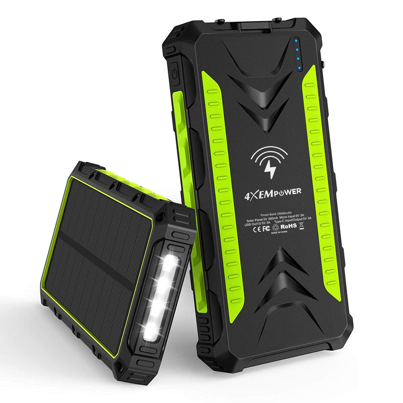 Load image into Gallery viewer, 4XEM 30,000 mAh Mobile Solar Power Bank and Charger