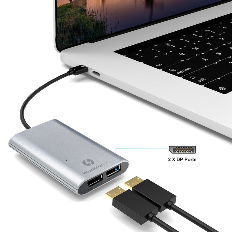 Load image into Gallery viewer, 4XEM Type-C Thunderbolt to Dual DisplayPort Display Adapter